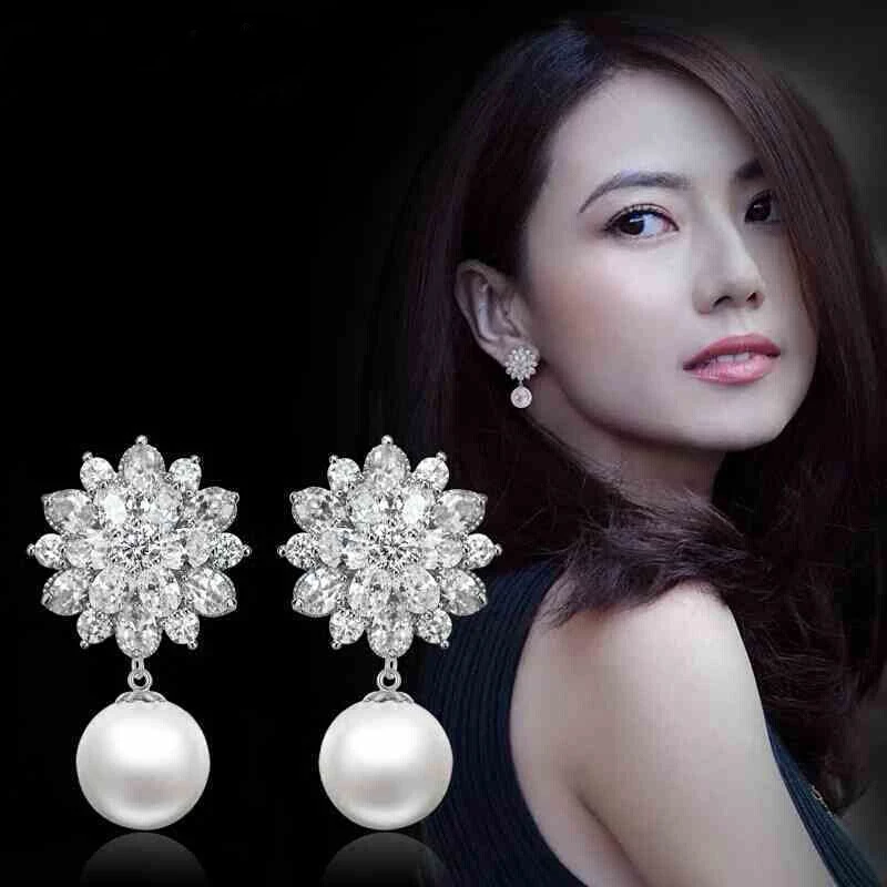 Женские серьги подвески из серебра 2019 пробы с кристаллами|Серьги-подвески| |