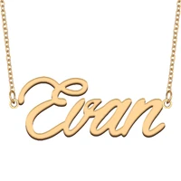 evan name necklace for women stainless steel jewelry 18k gold plated nameplate pendant femme mother girlfriend gift