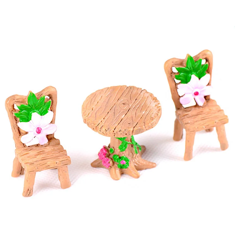 Цветочные настольные стулья миниатюрный пейзаж волшебный сад кукольный дом