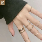 Youpin 7 шт. кольцо для женщин хип-хопРок панк кольцо модные ювелирные изделия холодный ветер аксессуары кольцо на палец маленький палец хвост кольцо