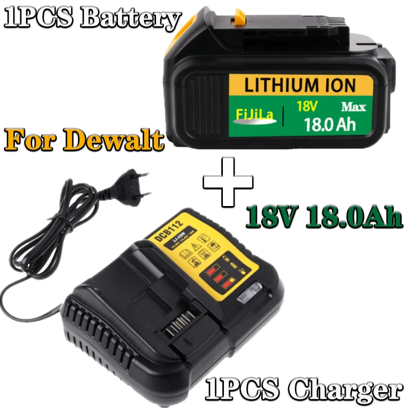 

100% new 18V 18000mAh for Dewalt DCB200 Rechargeable Li-ion Battery 18V Replacement for DeWalt DCB205 DCB201 DCB203 Power Tools