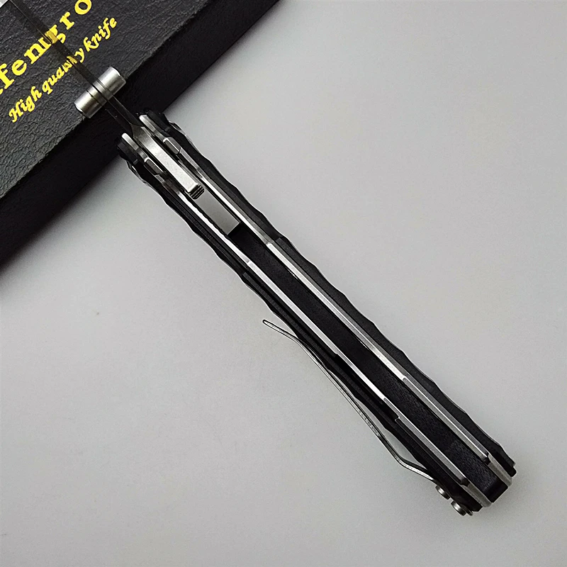 Складной нож Eafengrow с черной акулой карманный Клинок лезвием из стали D2 и