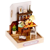 diy miniature house set wooden dollhouse with furniture and dust cover perfect gifts for christmas holiday kids gifts