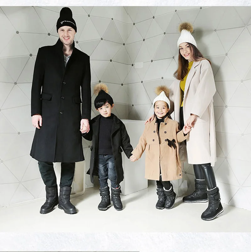 Детские зимние ботинки LEOPARD LAND для девочек Пуховые обувь родителей и детей