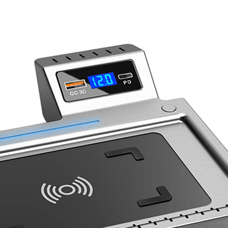 

Car QI wireless charger for Ford Explorer 2020 2021 center console charging plate wireless phone charger accessories for iPhone