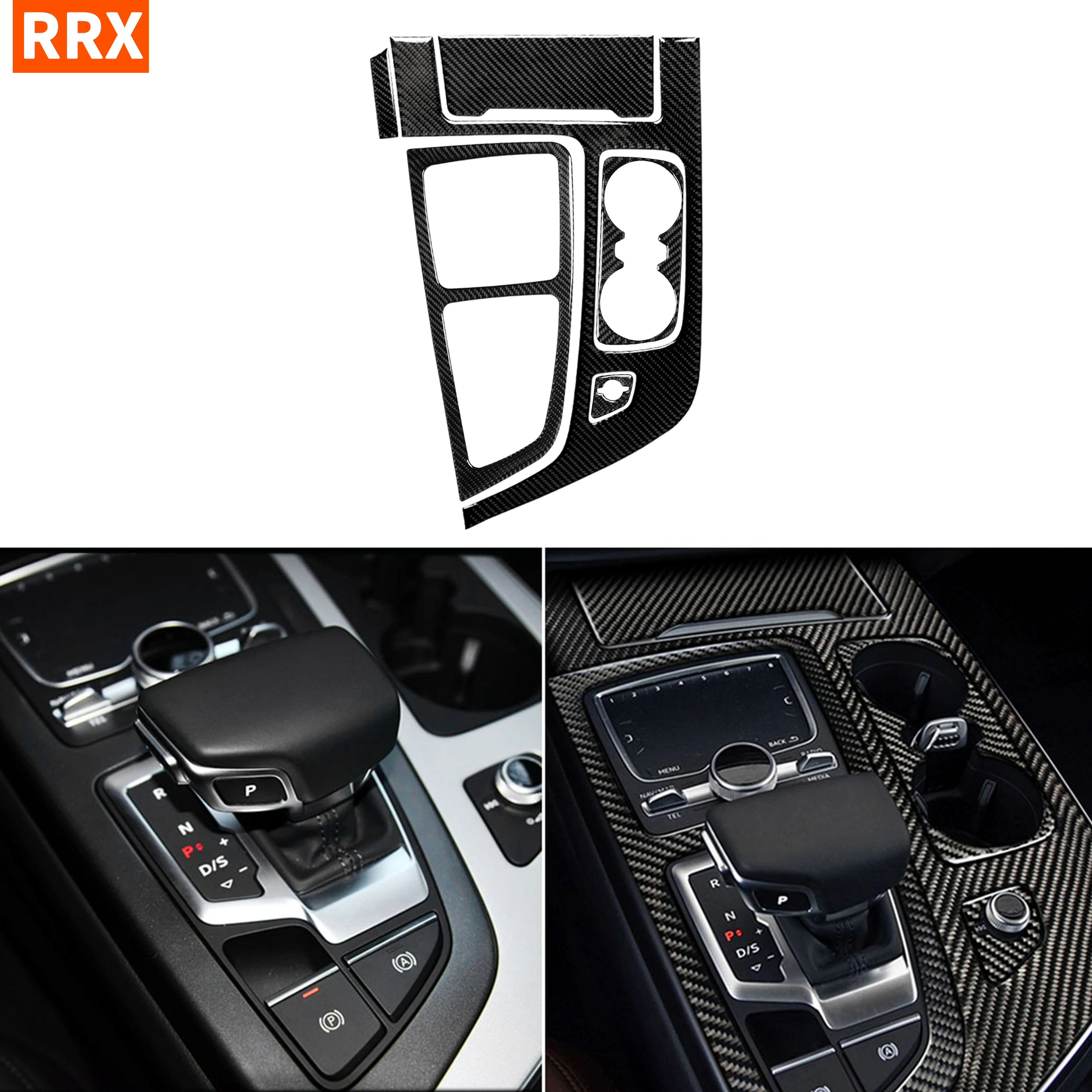 

Gear Box Shift Knob Center Console Panel For Audi Q7 SQ7 4M 2016 2017 2018 2019 Carbon Fiber Stickers Car Interior Accessories