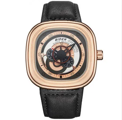 2020 роскошные квадратные мужские кварцевые наручные часы из натуральной кожи