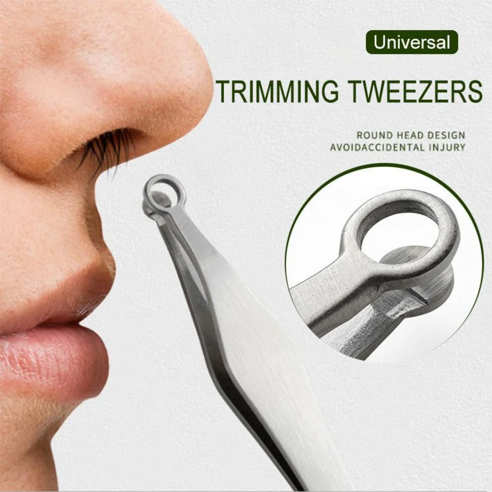 

Universal Nose Hair Trimming Tweezers Round Tip Eyebrow Tweezer Perfectly Stainless Steel Nose Hair Removal Tweezers