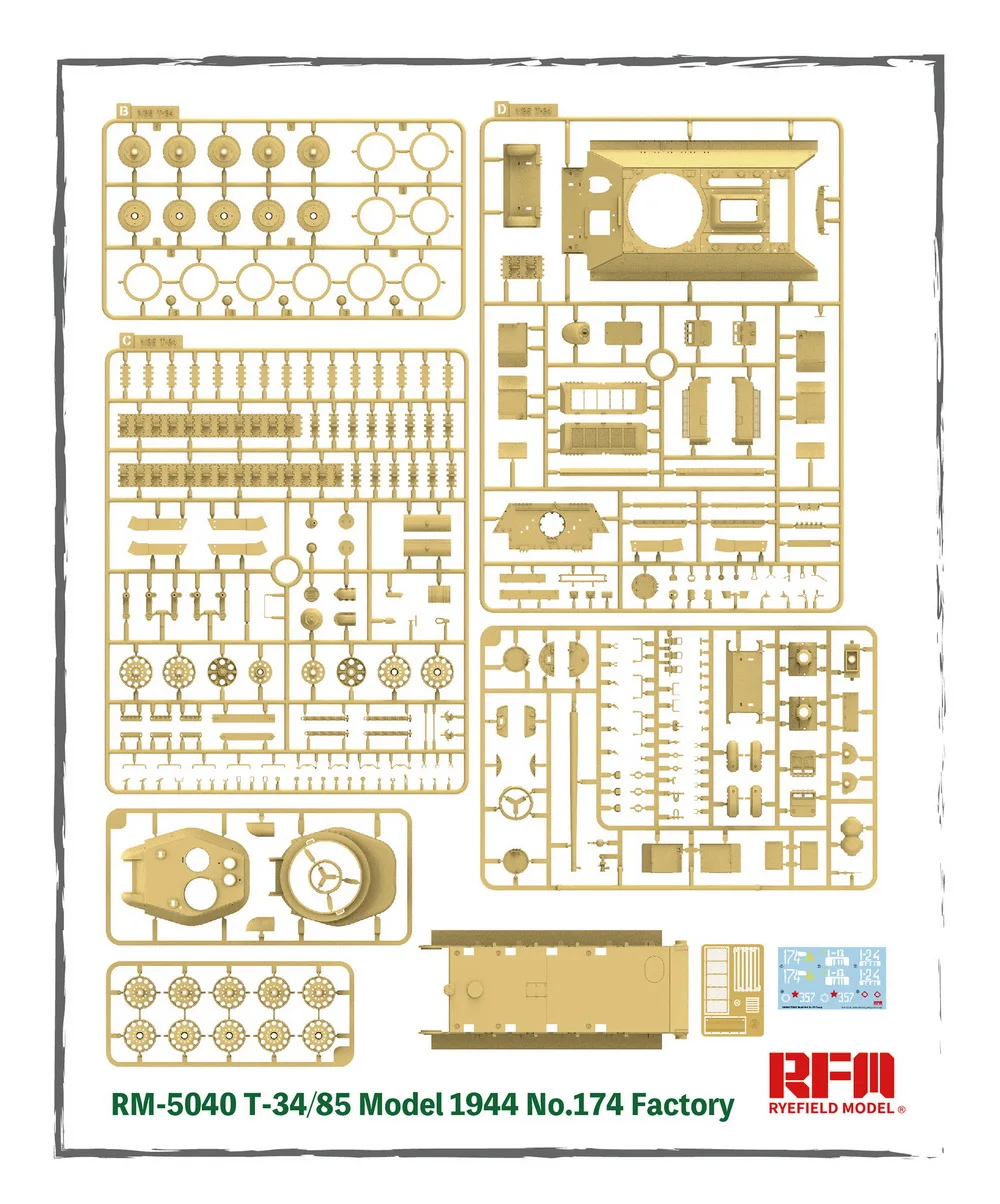 [Модель Rye Field] модель Ryefield RFM RM 5040 1/35 T34/85 Mod1944 No.174 фабрика|Наборы для сборки моделей|