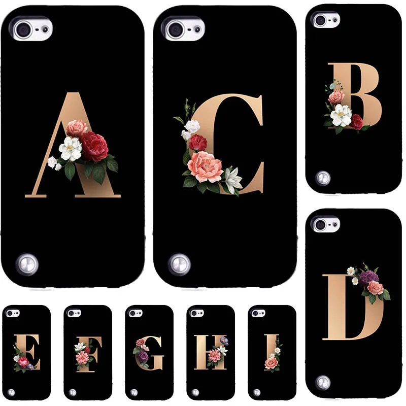 For Ipod Touch 7 6 Case For Ipod Touch 5 Cute Lovely Cartoon Pattern Flower Black Letters Soft Silicone Back Cover