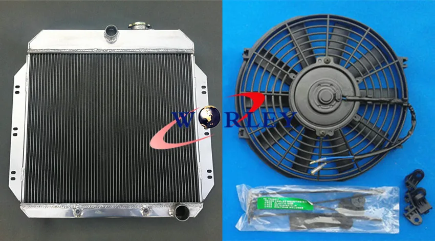 3 ряда Алюминий радиатор + кулер вентилятор для Шевроле автомобили v8