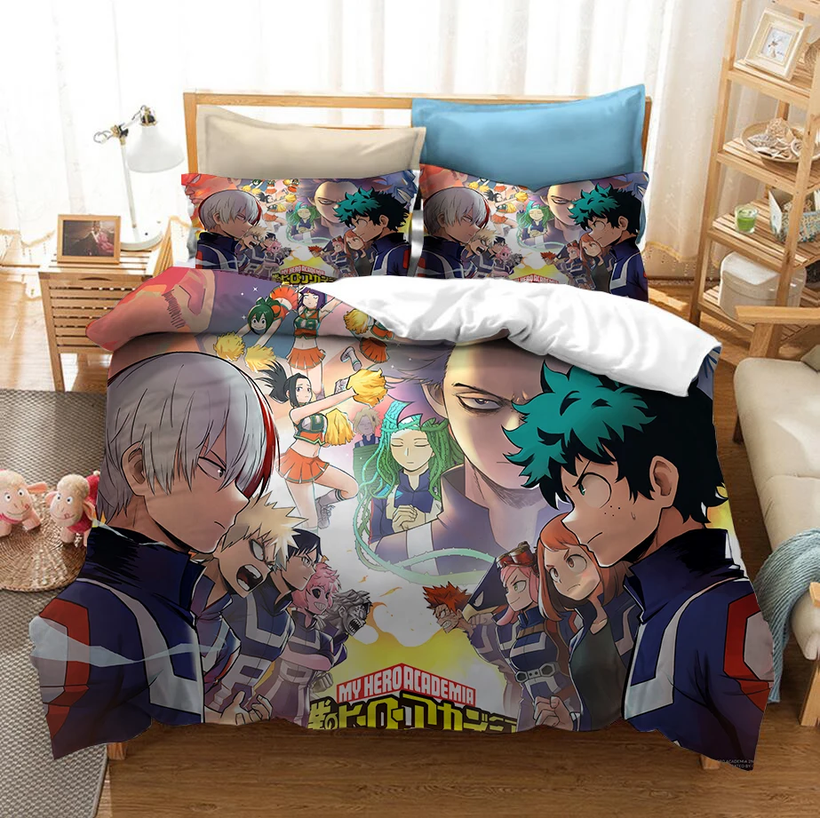 

Japan Anime My Hero Academia 3D Printed Bedding Set Duvet Covers Pillowcases Comforter Bedding Set Bedclothes Bed Linen 01