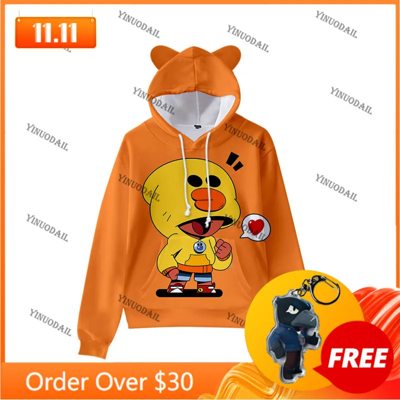 

Cartoon Sally Cute Cat Ear Kids Hoodie Children's Wear Shooting Game 3d Swearshirt Boys Girls Browlings GENE Star Clothes