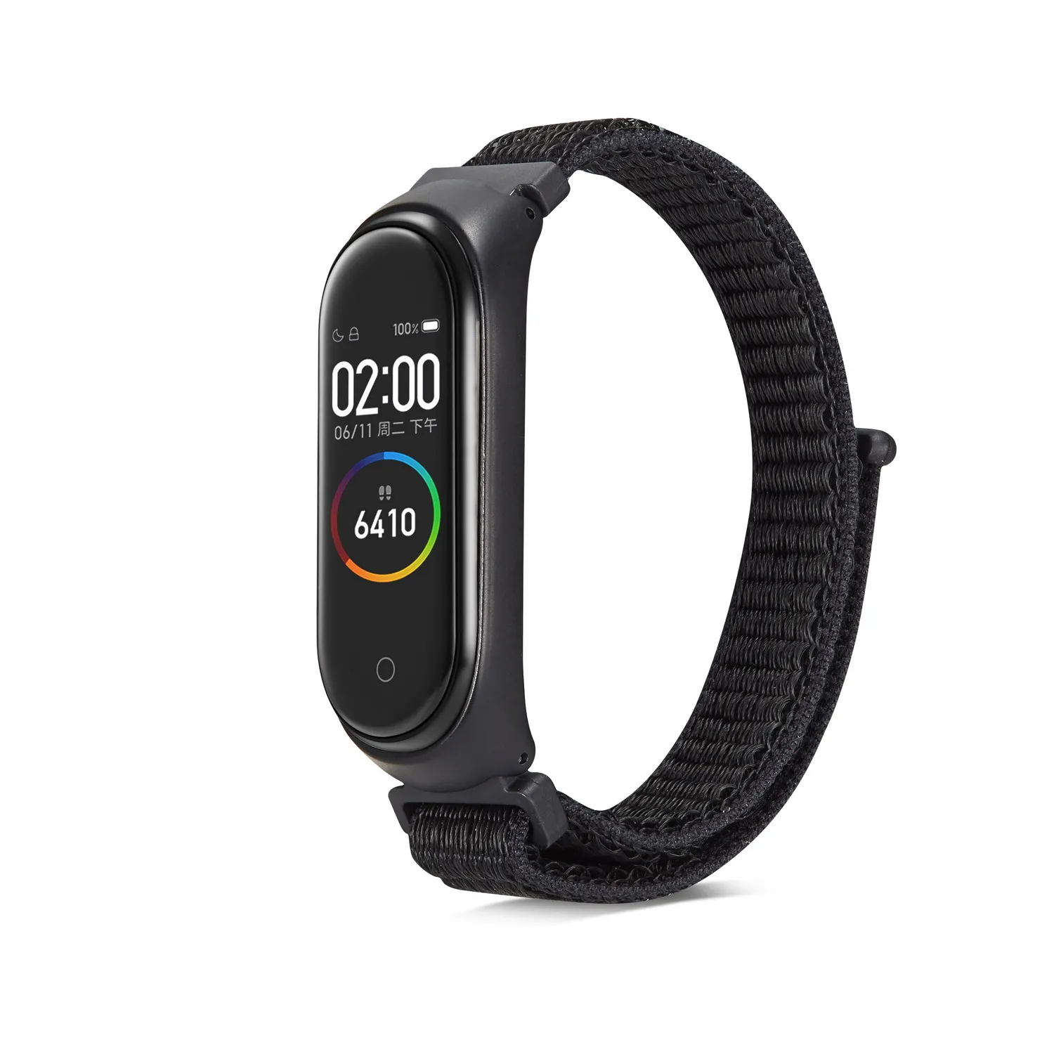 Black Нейлоновая петля сменный Браслет для Xiaomi Mi band 3 спортивный браслет дышащий ремешок для Xiaomi Mi band 4 Смарт часы аксессуары - Цвет: Black
