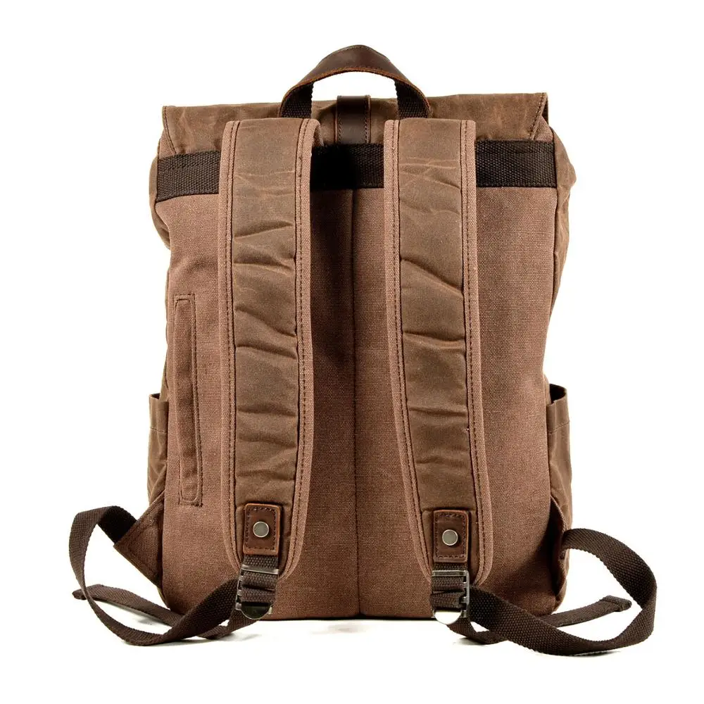M326 новый роскошный винтажный холщовый рюкзак для мужчин масляный воск Холщовый