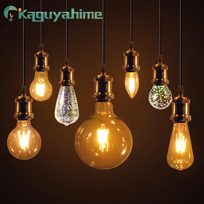 Светодиодная лампа Эдисона Kaguyahime E27 ST64/G95 220 В E14 4 Вт 6 8 Вт|Светодиодные лампы и