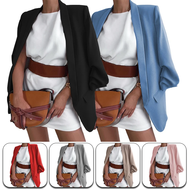 

2021 New Plus Size Women's Business Suits Spring Autumn All-match women Blazers Jackets Short Slim long-sleeve Blazer Women Suit