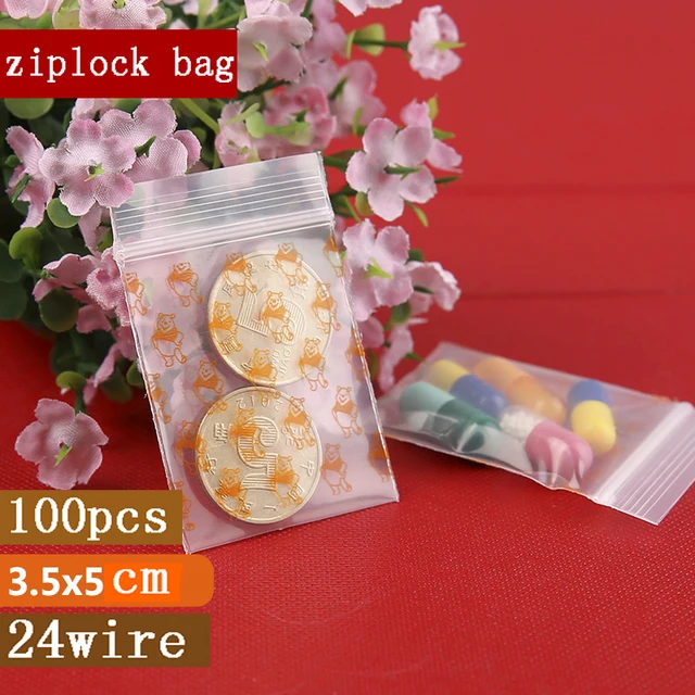 Mini Cute Cheaper Plastic Zipper Print Bags, Ziplock Packaging Pouches  Jewelry Candy Pill Pack 3.5x5cm Thick 0.24mm - AliExpress