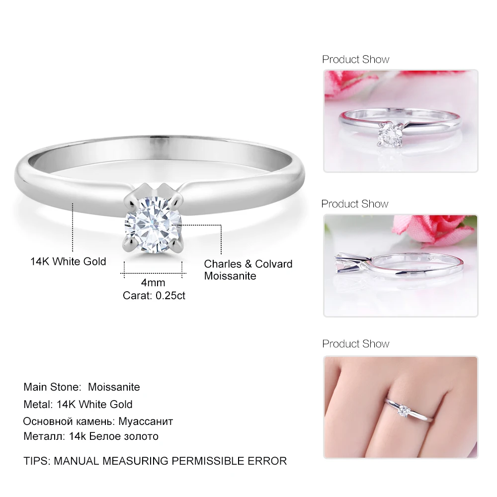 Обеденные стулья Charles & Colvard вечная классика создан Муассанит кольцо 4 мм 0 25 cttw