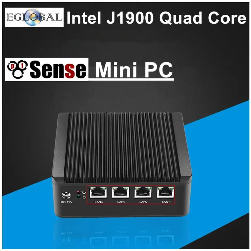 Pfsense mini PC intel Celeron J1900 VGA Watch Dog брандмауэр промышленный безвентиляторный мини ПК 4 *