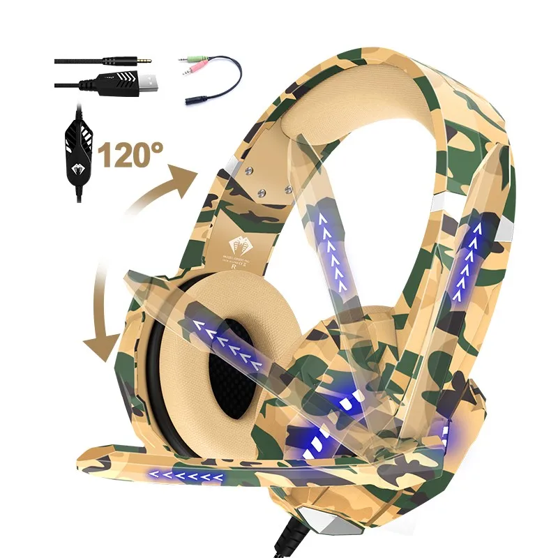 

Game Headphones Gaming Headsets With Soft Breathable Pads 3.5mm USB HD Microphone Adjustable 7.1 Surround Sound Wired Headset
