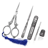 nonvor european retro tailor scissors embroidery and casecomplete vintage sewing tools with sewing needle caseawlfinger cot