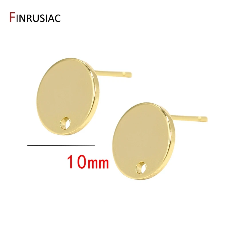 14k gold plated round stud earring findings accessories for diy make earrings jewellery wholesale oorbellen maken | Украшения и