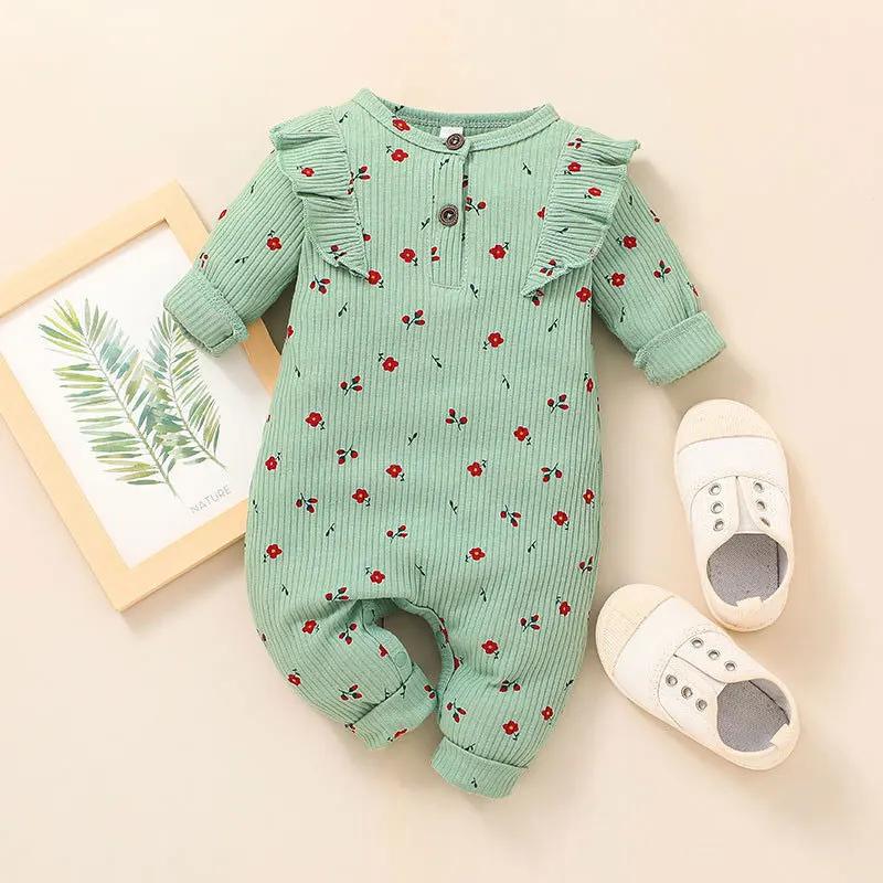 

Детский хлопковый комбинезон с длинным рукавом, на Возраст 3-18 месяцев