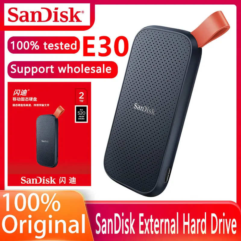 Оригинальный внешний твердотельный накопитель SanDisk SSD 1 ТБ USB 3 USB-C 480 ГБ 520 м/с