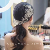 white leaves hollow headband fairy rhinestones hair jewelry bridal wedding bride hair accessories