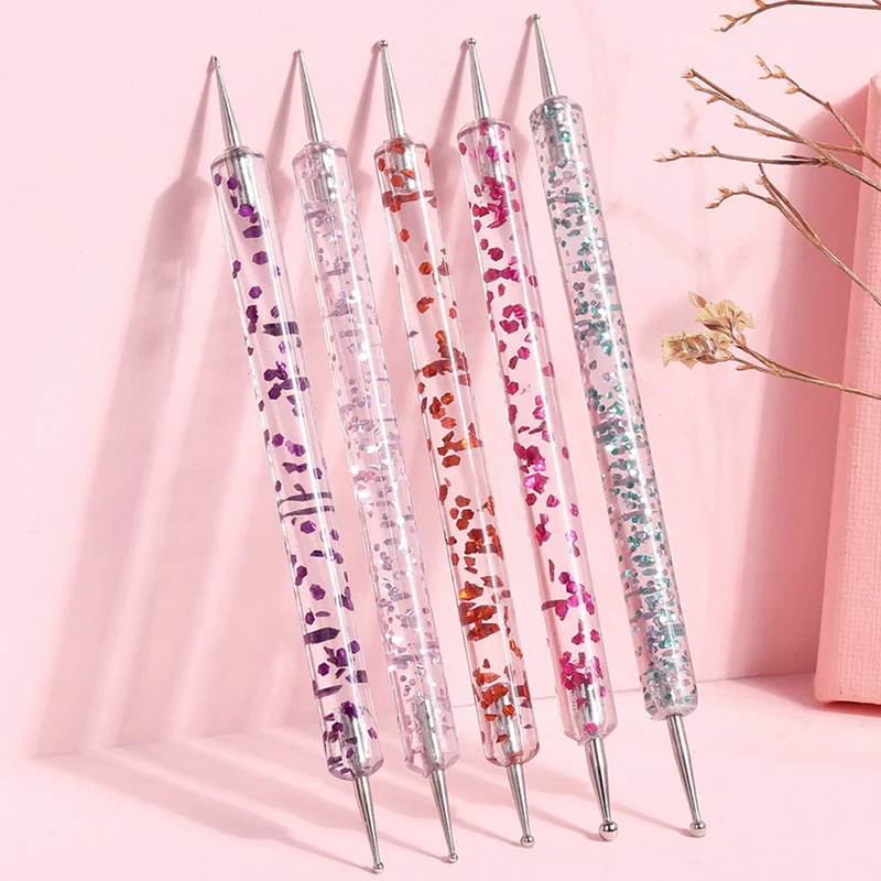 Двухсторонняя нейл арта точечной фиксацией кисть для рисования Ручка Маникюрный