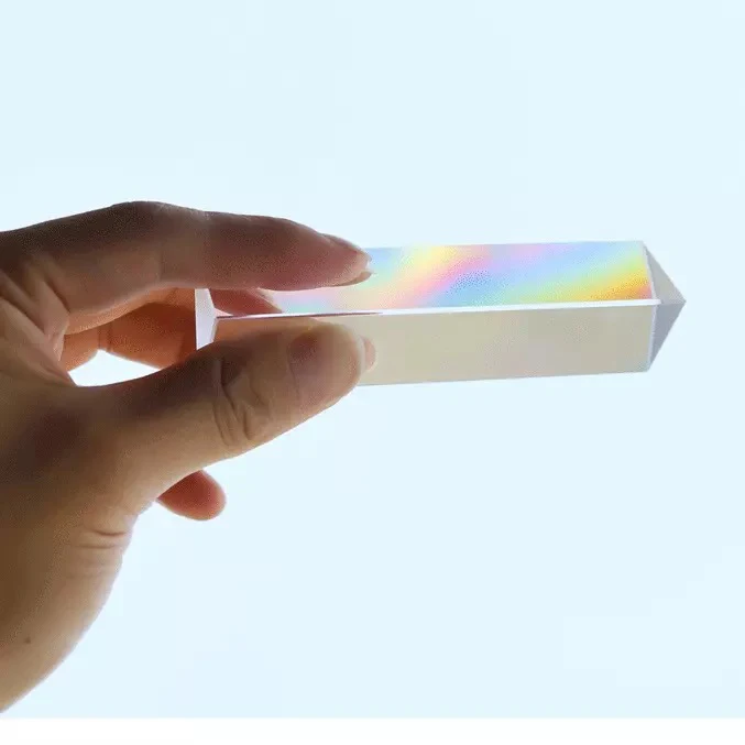 

87MM Glass Rainbow Triangular Prism Glass Right Angle Reflecting Triangular Prism Teaching Light Spectrum Rainbow Prism