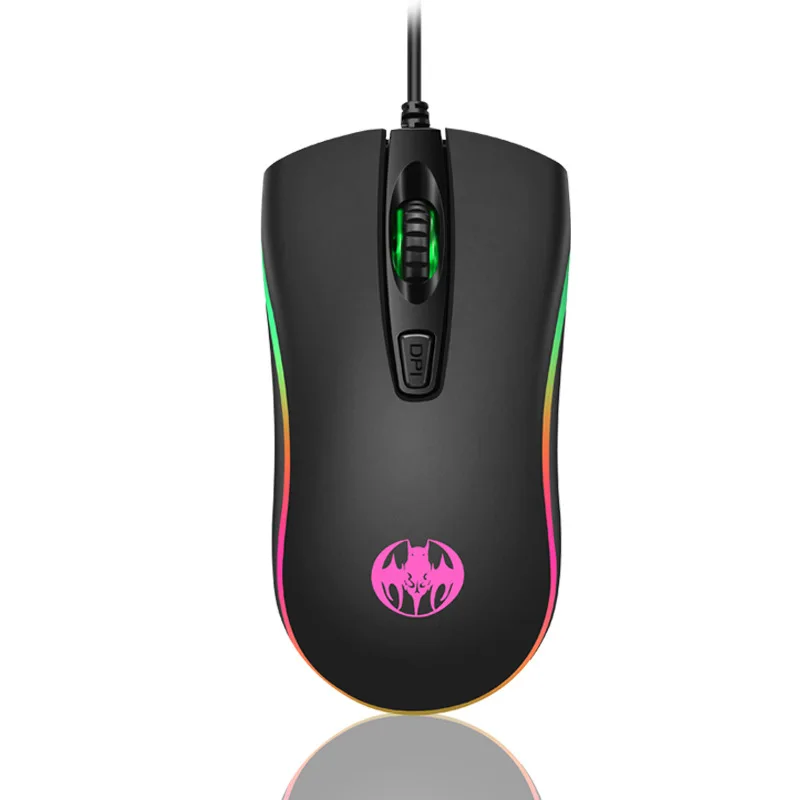 

USB Wired Game Mouse GM15 4 Buttons 7-color Backlit Optical Mouse 2000 DPI Adjustable Computer Accessories for PC Laptop