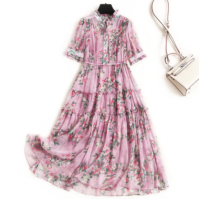 Женское длинное платье трапеция из натурального шелка вечерние платья до