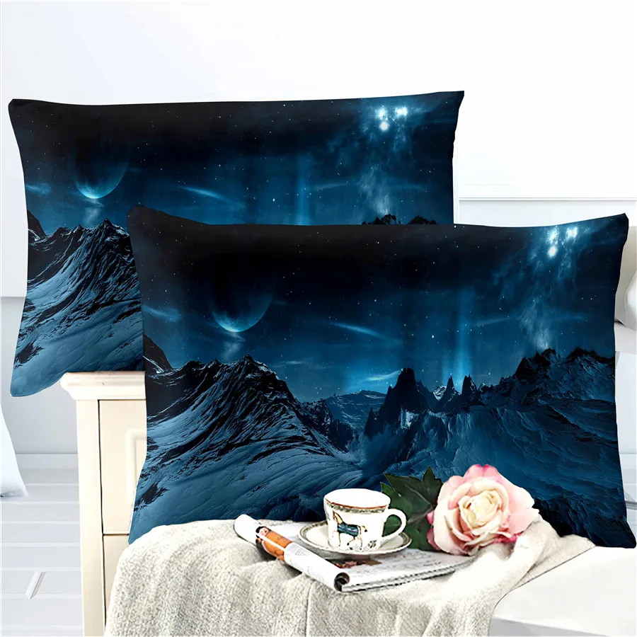 

HELENGILI 3D Bedding Set Starry Sky Galaxy Print Duvet Cover Set Bedcloth with Pillowcase Bed Set Home Textiles #YH-22