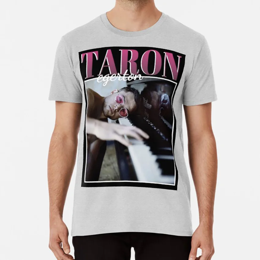 Винтажная футболка в стиле Тарон 90 лет Эгертон Элтон Джон rocketman фильм | Мужская