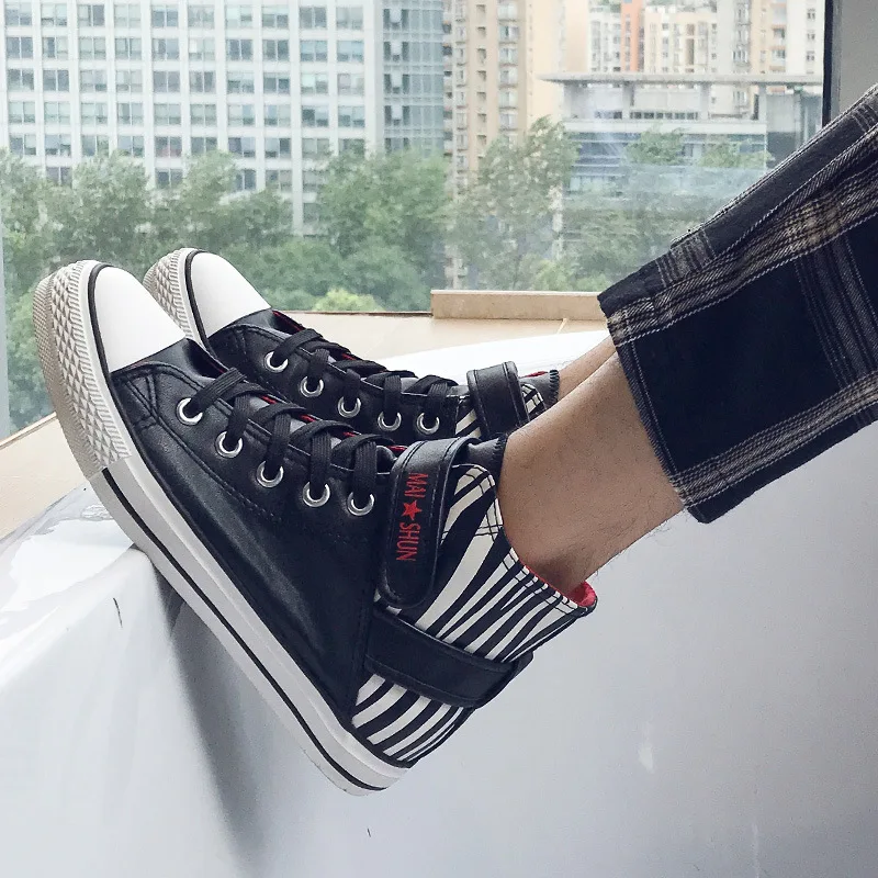 New Men High Top Canvas Shoes Lace-up Sneakers Spring Summer Stylish Adult Male Skate Footwear Student Anti-skid Casual | Обувь