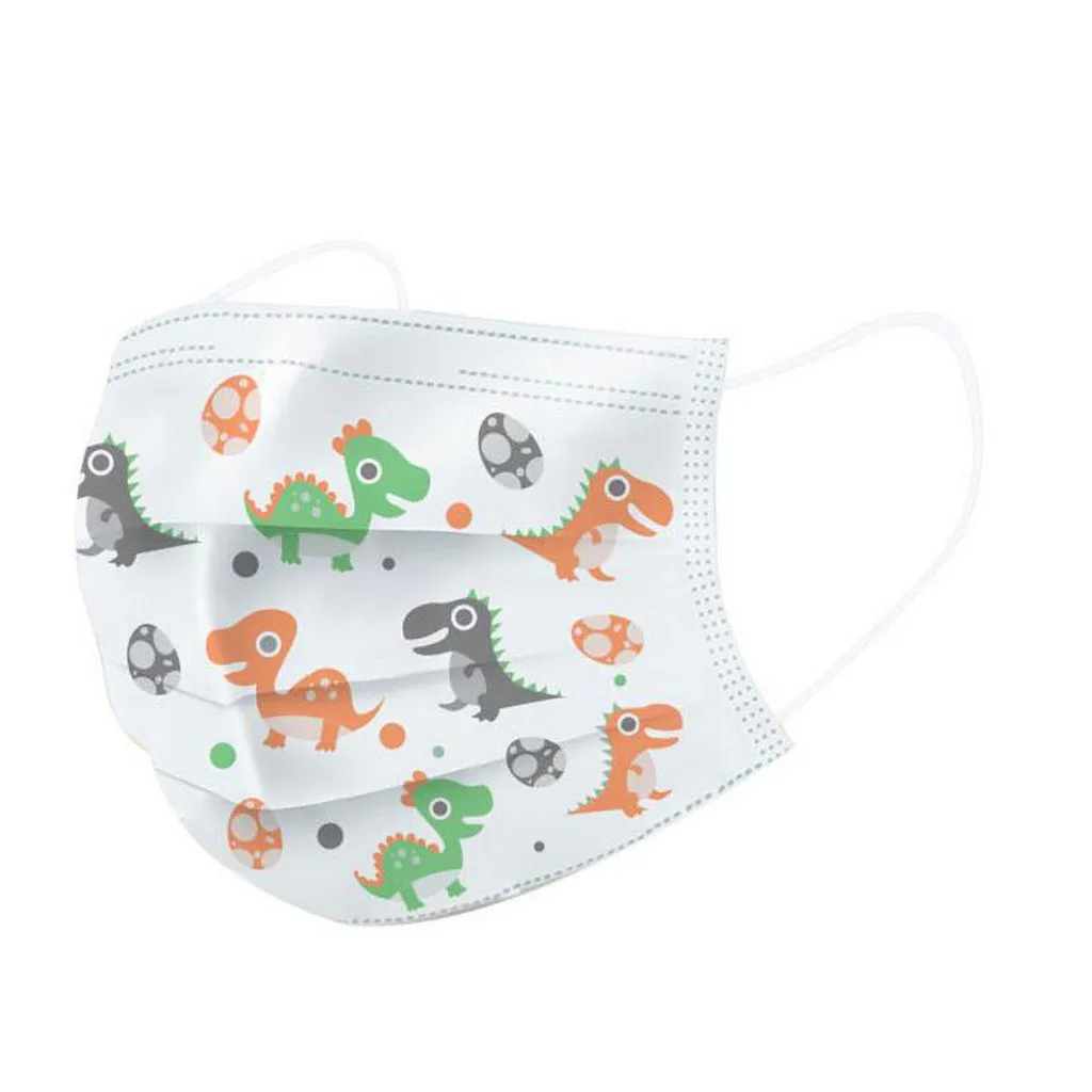 20pc Child Disposable Fashion Cartoon Print Scarf Face 3ply Ear Loop Bandana Neck Turban Mouth For Kids Boy Girl Wholesale |