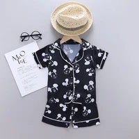 short sleeve child blouse tops shorts sleepwear kids clothes baby pajama sets boys girls cartoon disney mickey outfits suit