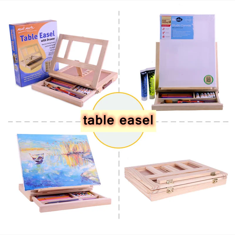 

Desktop easel drawer type pine easel can store painting supplies foldable oil painting rack portable sketching art supplies