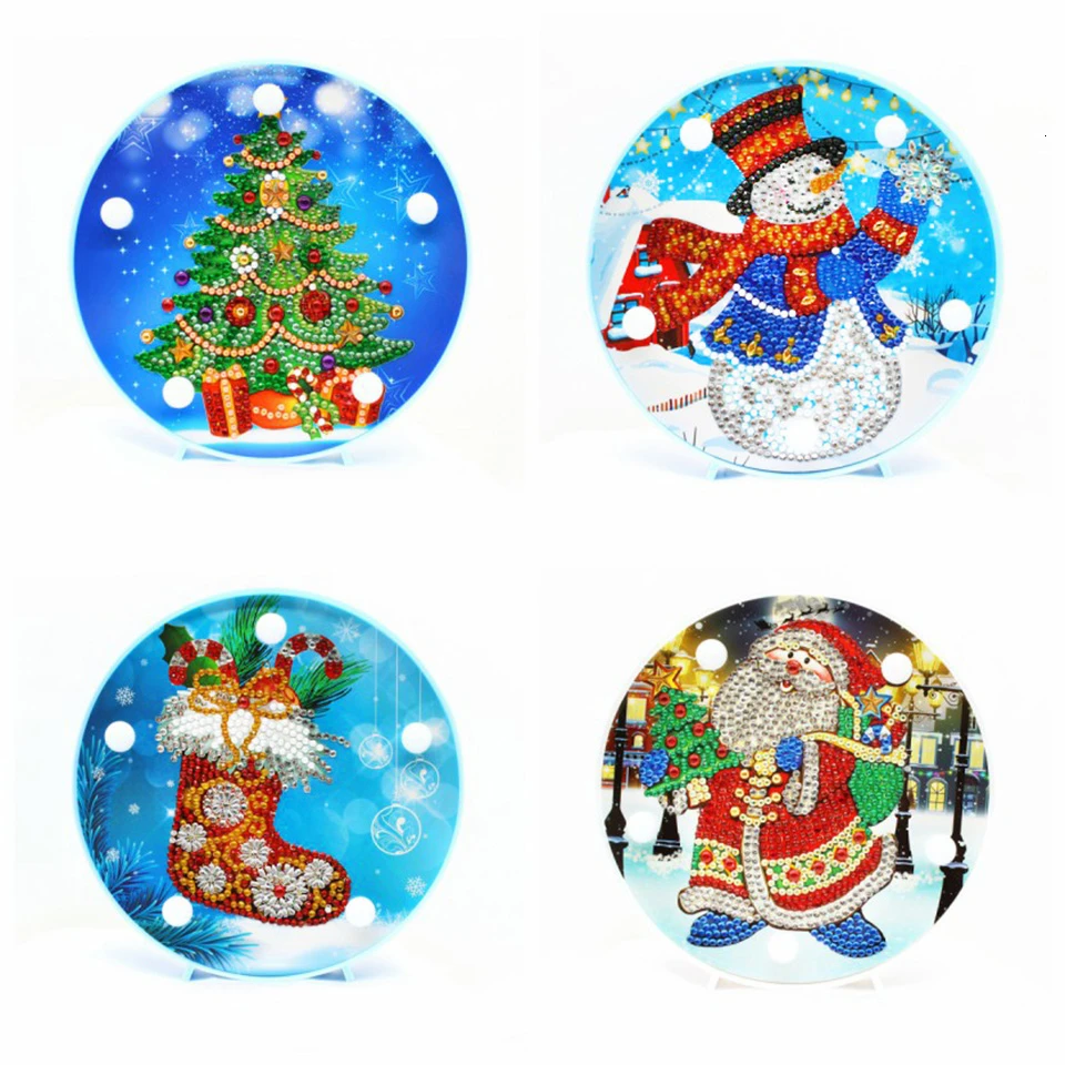 

AZQSD 5D, сделай сам, бриллиантовый рисунок Рождество дерево полный дрель алмазов картина Мандала лампа особой формы Рождественский подарок Де...