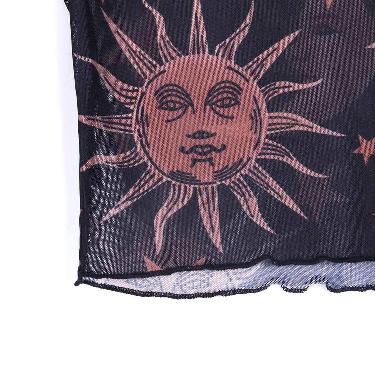 

Fashion Women Summer Clothing Pattern See Through Tee Club Short Sleeve Crop Tops See Through T-Shirt