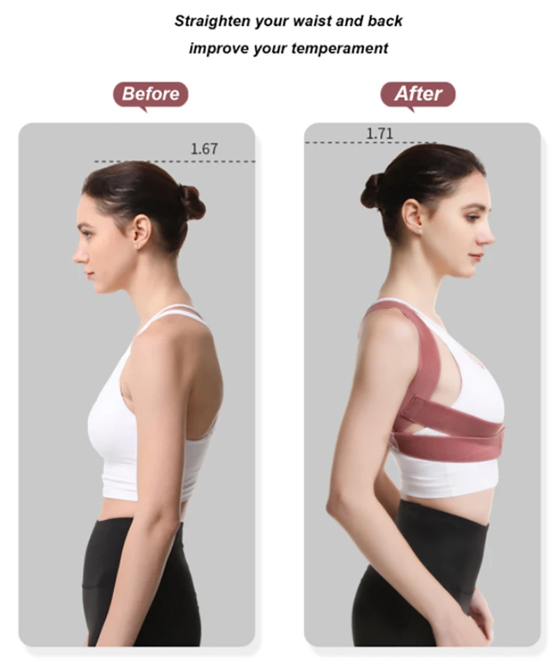 

Lady Posture Corrector for Women Posture Brace Adjustable Back Straightener Brace Clavicle Support improve shoulder Neck pain