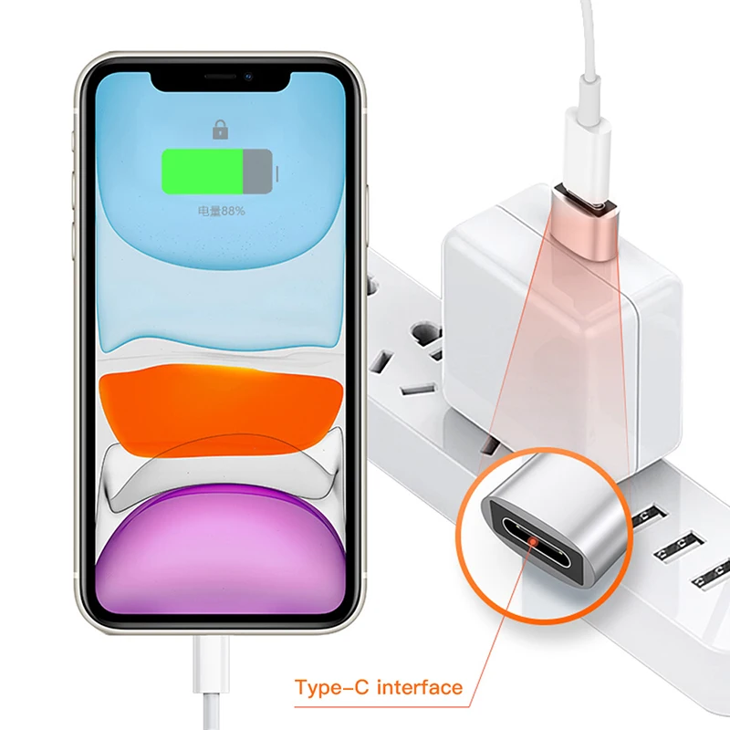 2 шт. адаптер USB C OTG Type к Type-C Кабель-адаптер для iPhone 12 Pro Max airpods 1 3 адаптеры телефонов