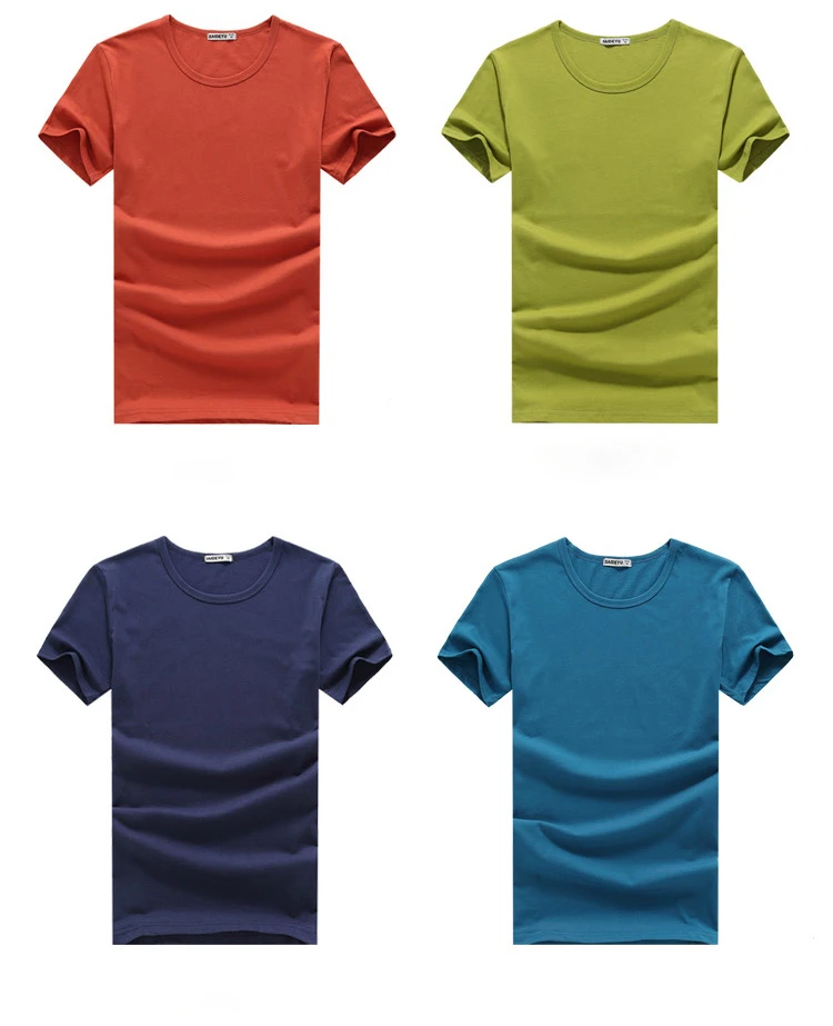 

100% Cotten T Shirt 2021 New Summer Solid Color Comfortable Short Sleeve Casual O-neck Basic T-shirt Classical Male Clothing