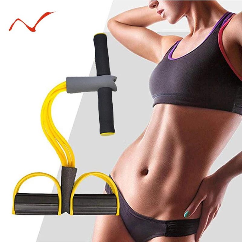 

Эспандер латексный, 4 трубки, эластичный, для занятий йогой, пилатесом, фитнесом, 2019