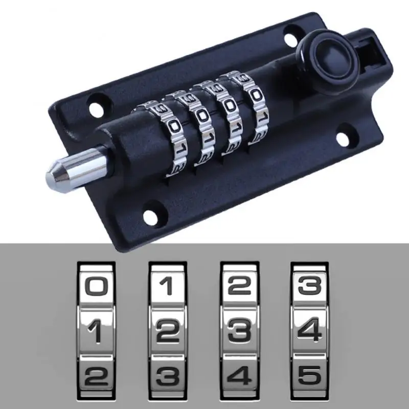 

1set Password Lock Bolt Latch Black Coded Lock Jewelry Cabinet Lock Wooden Suitcase Drawer Gate Safety Anti-theft Lock Hardware