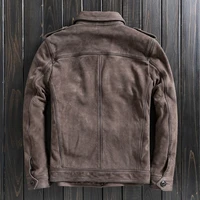 mens vintage natural cowhide pilot jacket male top quality genuine leather motorcycle biker coat pockets windproof cargo jackets