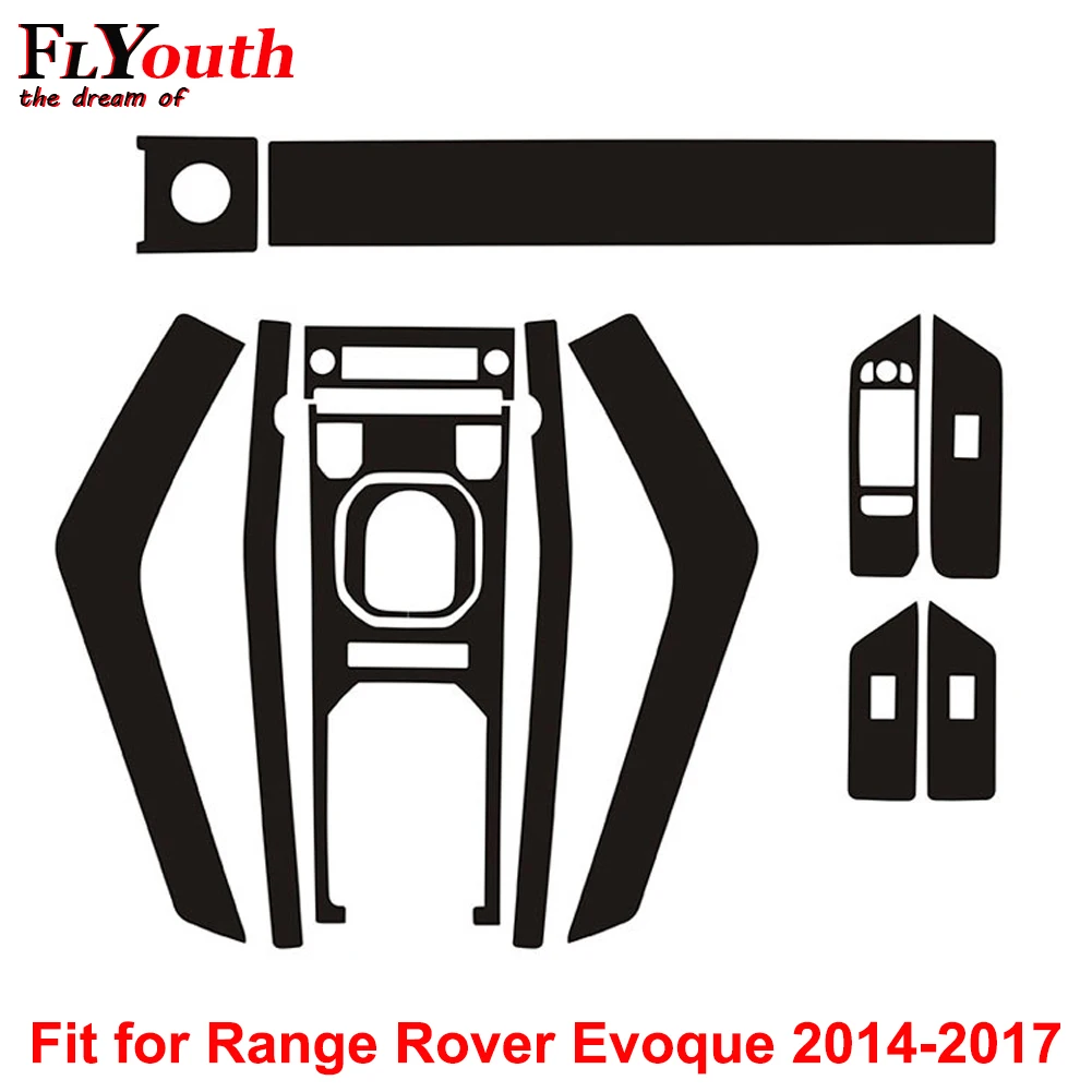 

5DCarbon Fiber Sticker for Range Rover Evoque 2014-2017 Car Gear Shift Panel Water Cup Holder Panel Frame Cover Trim Car Styling