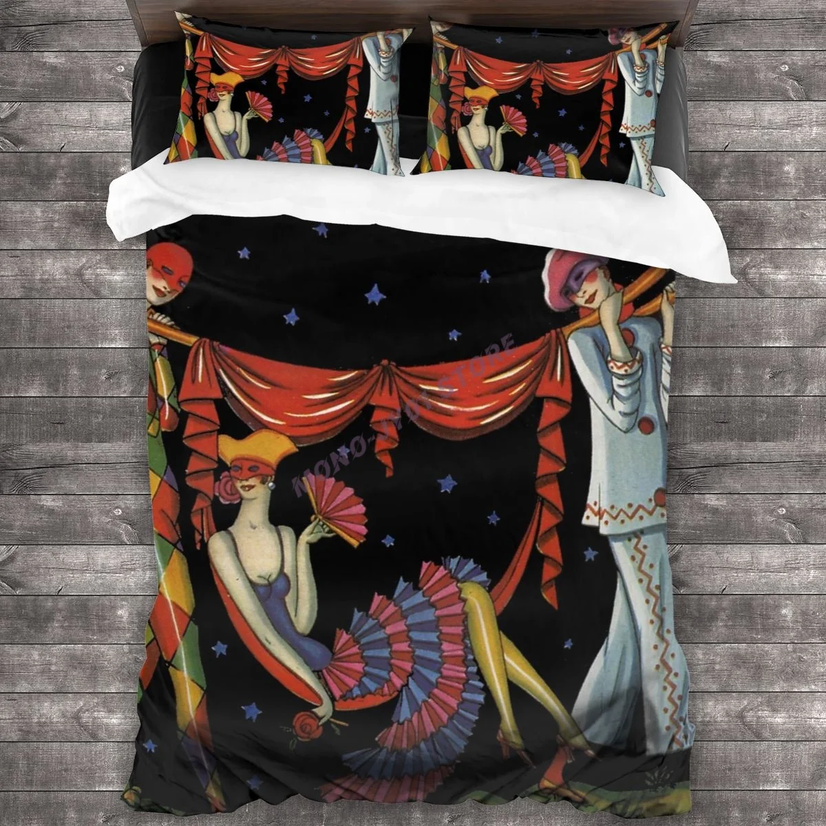 

Art Deco Harlequins Bedding Set Duvet Cover Pillowcases Comforter Bedding Sets Bedclothes